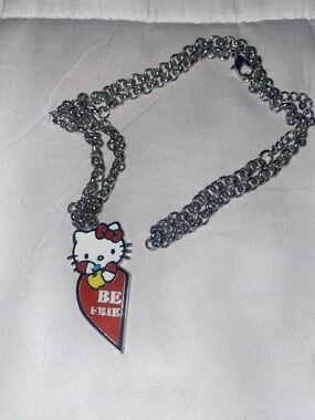 Sanrio Hello Kitty Red, White, Yellow Enamel Heart Pendant Necklace